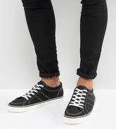 ASOS - Scarpe da ginnastica wide fit in tela nere - Nero