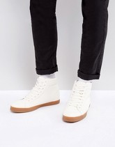 ASOS - Scarpe da ginnastica alte bianche con suola in gomma - Bianco