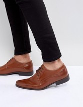 ASOS - Scarpe derby stringate in pelle sintetica color cuoio - Cuoio