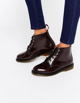 Dr Martens - Kensington Emmeline - Stivaletti con 5 occhielli color mora - Rosso