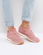 Reebok Classic - Scarpe da ginnastica rosa in pelle sintetica effetto finto coccodrillo - Rosa