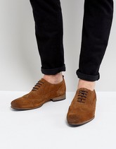 ASOS - Scarpe brogue in camoscio color cuoio con suola e lacci a contrasto - Cuoio