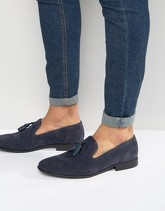 ASOS - Mocassini in camoscio sintetico blu navy con nappe - Navy