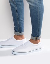 ASOS - Scarpe da ginnastica stringate in tela bianca - Bianco