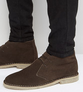 ASOS - Desert boot a pianta larga marrone scamosciato - Marrone