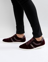 BOSS - Sneakers bordeaux in velluto - Rosso