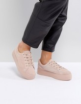 ASOS DAY LIGHT - Scarpe da ginnastica stringate in camoscio - Rosa