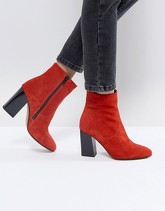 ASOS - EMSEY - Stivaletti scamosciati - Rosso