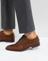 ASOS - Scarpe Oxford in pelle sintetica color cuoio con dettagli in rilievo - Cuoio