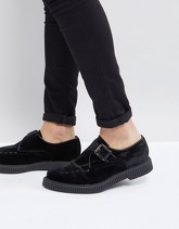 ASOS - Scarpe in velluto nero con fibbia - Nero