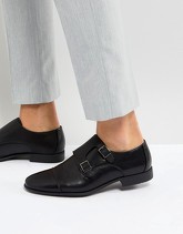 ASOS - Scarpe nere in pelle sintetica con fibbie e pannello goffrato - Nero