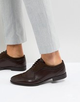 ASOS - Scarpe brogue marroni in pelle sintetica con pannello in camoscio sintetico - Marrone