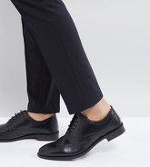 ASOS - Scarpe brogue Oxford a pianta larga in pelle nera - Nero