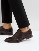 ASOS - Scarpe stringate marroni in pelle sintetica con pannelli a strati - Nero