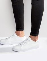 ASOS DESIGN - Sneakers in pelle vegan bianche con punta - Bianco