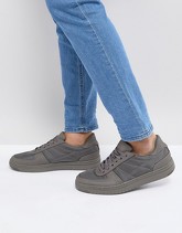 ASOS - Sneakers stringate grigie con pannelli in nylon - Grigio