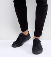 ASOS - Scarpe da ginnastica stringate a pianta larga denim scuro - Nero