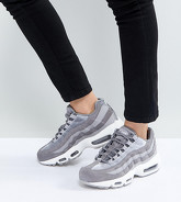 Nike - Air Max 95 - Scarpe da ginnastica grigie in velluto - Grigio