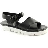 Sandali Antichi Romani 160 nero sandali donna pelle cinturino zeppetta made italy