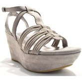 Sandali Apepazza SCARPE SANDALI DONNA ZEPPA CAMOSCIO GRIGIO FIBBIA