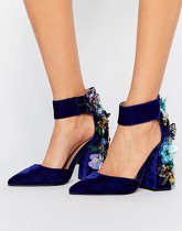 ASOS - POPSTAR - Scarpe con tacco decorate - Blu