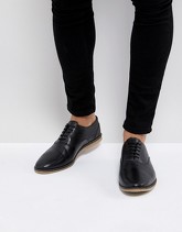 ASOS - Scarpe stringate casual nere in pelle traforata - Nero