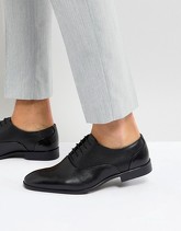 ASOS - Scarpe Oxford in pelle nera con pannello in rilievo - Nero