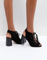 ASOS - TONIC - Sandali stringati con tacco - Nero