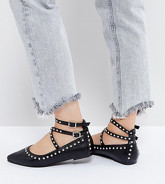 ASOS LIVEWIRE - Ballerine comode con borchie - Nero