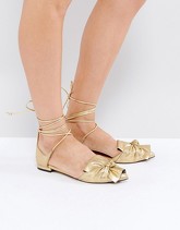 ASOS LOTTERY - Ballerine con nodo - Oro