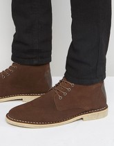 ASOS - Desert boots marrone scamosciato con dettagli in pelle - Marrone
