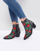 ASOS - ROMANCE - Stivaletti ricamati stile western - Nero