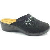 Scarpe Inblu Pantofole per donna in tessuto nero con brillantini zeppa media