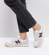 New Balance - 373 - Sneakers in camoscio bianco sporco e bordeaux - Bianco
