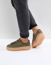 Puma - Trace - Sneakers kaki con plateau - Verde
