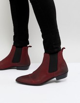 Walk London - Ziggy - Stivaletti Chelsea rossi in pelle - Rosso