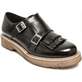Scarpe Penelope Francesine senza lacci 3228 in pelle nera con frange