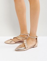 ASOS LIPSTICK - Ballerine con volant - Oro