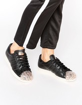 adidas Originals - Superstar - Scarpe da ginnastica nere con punta metallizzata rame - Nero