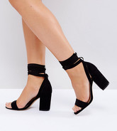 ASOS HOWLING - Sandali con tacco stringati a pianta larga - Nero