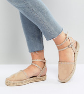 ASOS - JINX ME - Espadrille a pianta larga con borchie - Beige