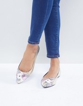 ASOS - LOOPY LOU! - Ballerine con unicorno - Oro