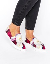 Ted Baker - Thfia - Scarpe da ginnastica di tela floreale senza lacci - Multicolore