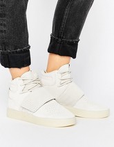 adidas Originals - Tubular Invader - Scarpe da ginnastica beige con velcro - Marrone