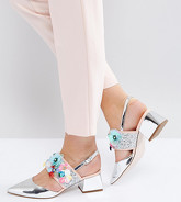 ASOS - SPACESHIP - Scarpe con tacco decorate a pianta larga - Argento