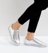 ASOS - DARLEY - Scarpe da ginnastica stringate semplici metallizzate - Argento