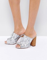 ASOS - TALENT SCOUT - Sabot con volant - Argento