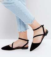 ASOS - LUDLOW - Ballerine a pianta larga asimmetriche a punta - Nero