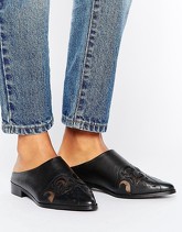 ASOS - MAYDAY - Scarpe piatte stile western in pelle e rete - Nero