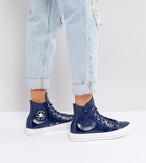 Converse Chuck Taylor - Scarpe da ginnastica alte in vernice blu navy - Navy